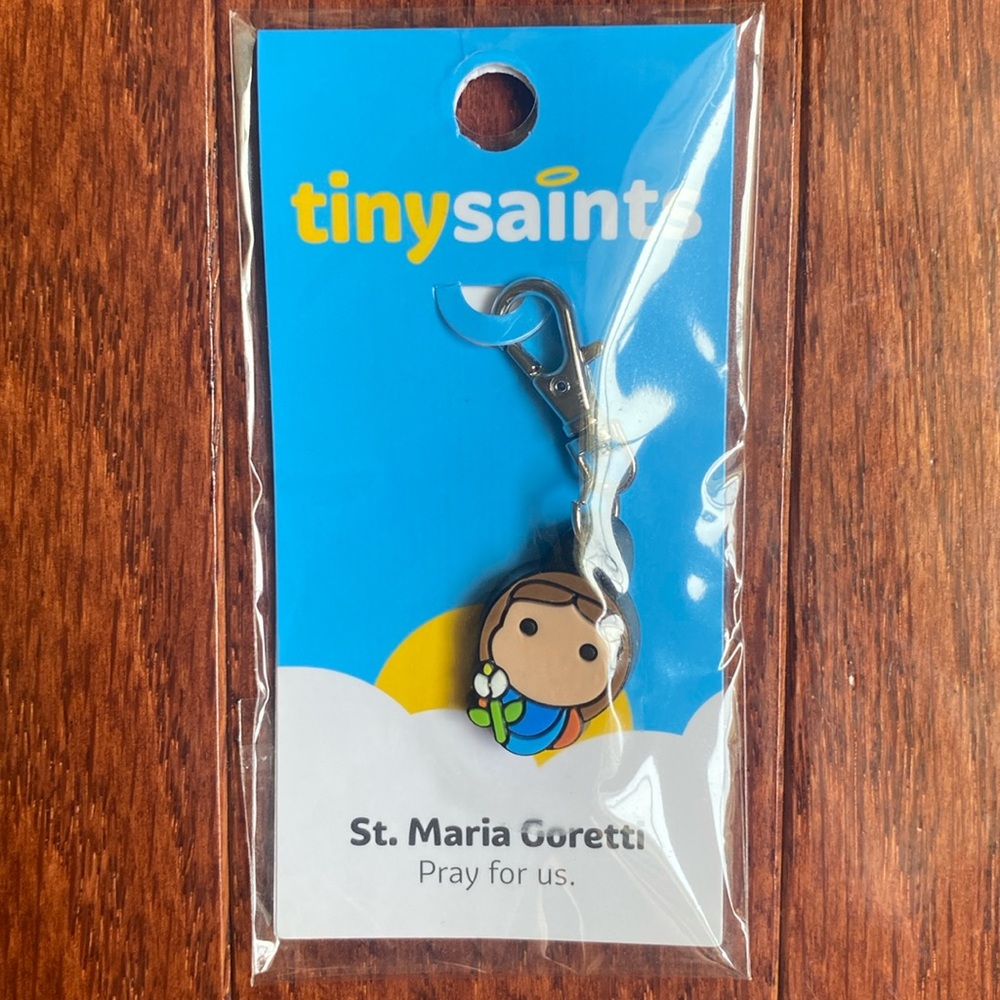 Brand New Tiny Saints St. Maria Goretti Key Chain/Backpack Charm